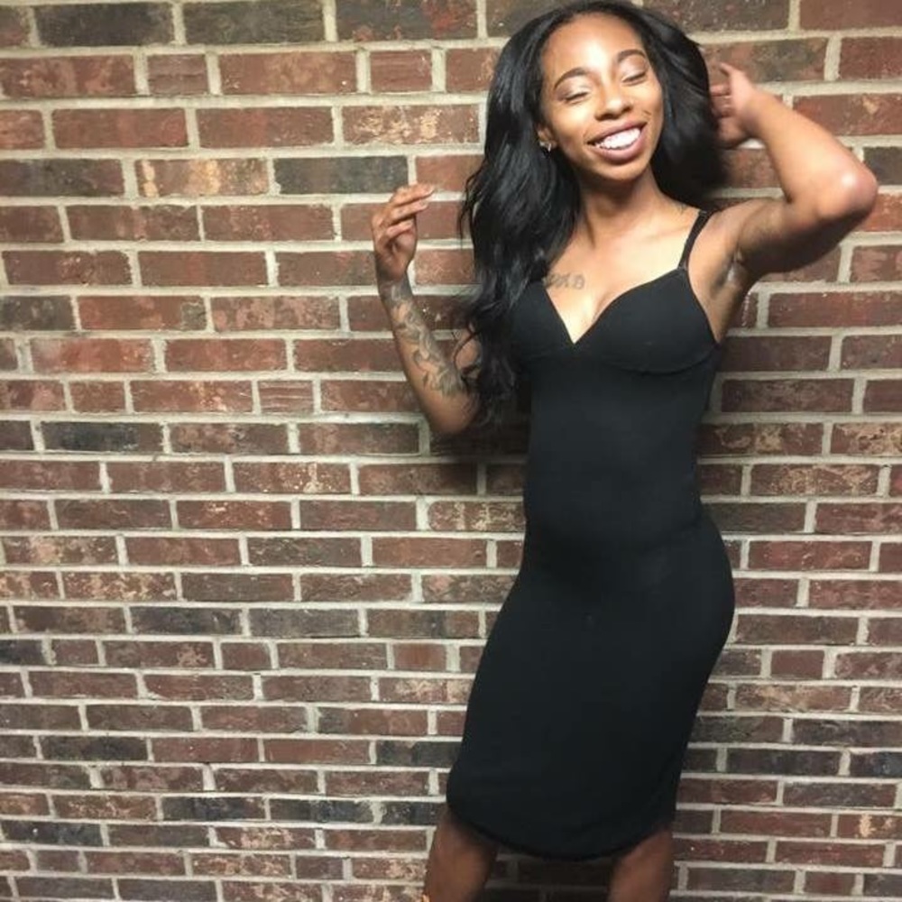 Past the knee , strap dress